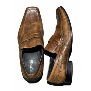 Kenneth Cole Slip-On Cognac Leather Loafer US 10 M REACTION Men's